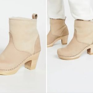 No 6 Pull On Shearling High Heel Booties